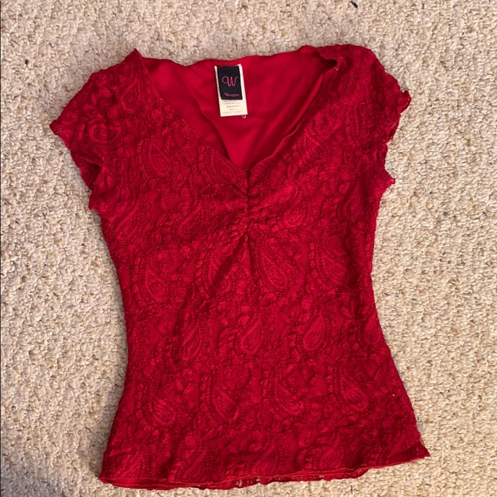 Ruby Red Lace T-Shirt